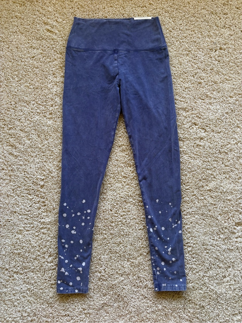 Aerie OFFLINE OG Hi-Rise Gray Blue Splatter Leggings Medium NWT